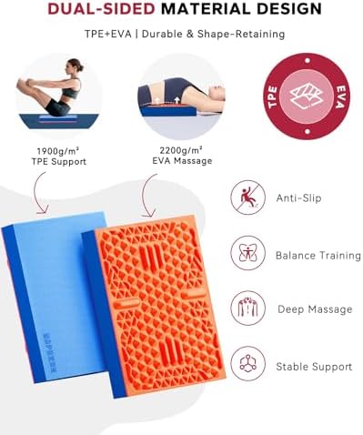 HAPBEAR Exercise Balance Pad - 15"x12" Non-Slip Textured Bottom Stability Training Mat - 2.25" Thick Soft Cushioned Foam for Physical Therapy, Core Training & Home Workouts
