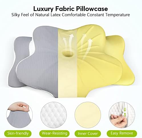 Cervical Contour Pillow for Neck, Shoulder and Back Pain Relief - Orthopedic Memory Foam Support for Side Sleepers