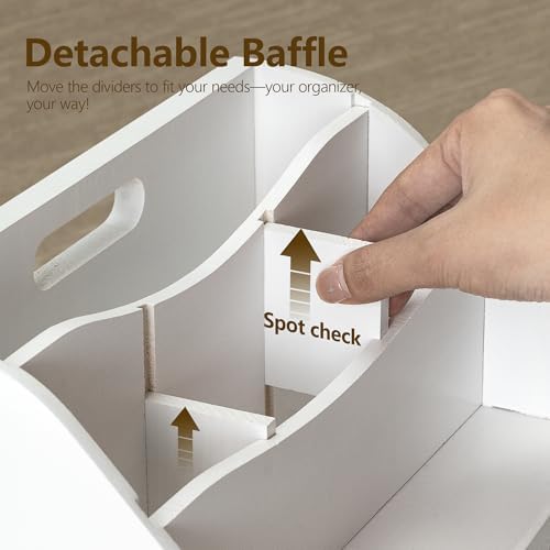 Rebee Vision Mail Organizer for Desk with 4-Slot for Letter, White