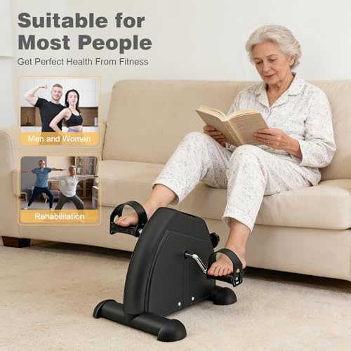 Mini Exercise Bike, Portable Under Desk Pedal Exerciser, Arm & Leg Trainer