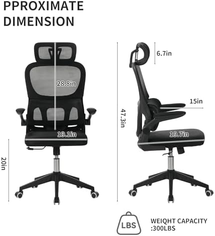 Ergonomic Office Chair, 135° Reclining Office Chair with Lumbar Support
