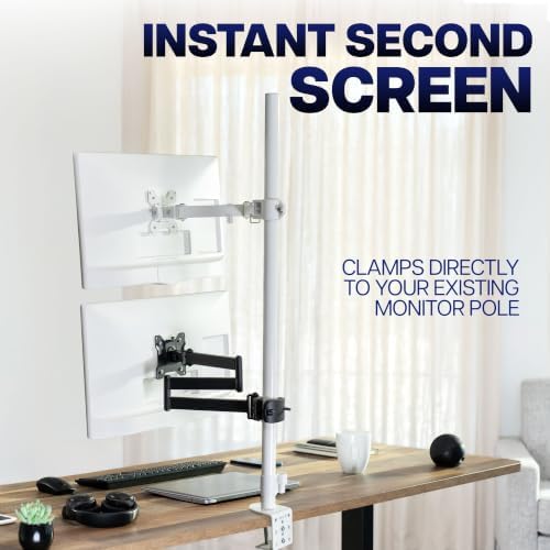 VIVO Black Long Pole Mount Monitor Arm