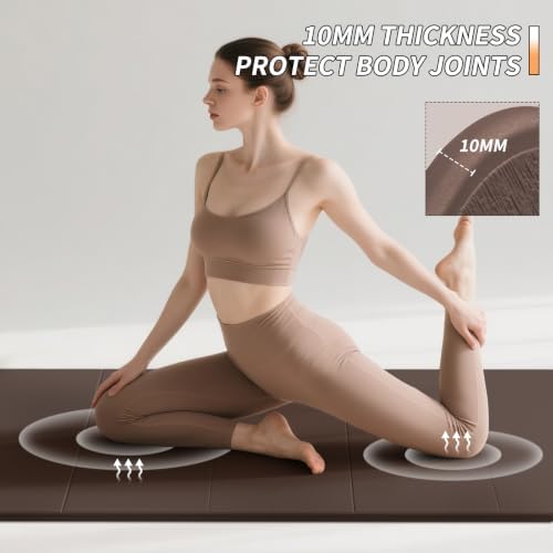PAIDU Foldable Yoga Mat 10MM Thick SGS Certified TPE 75x26" Portable