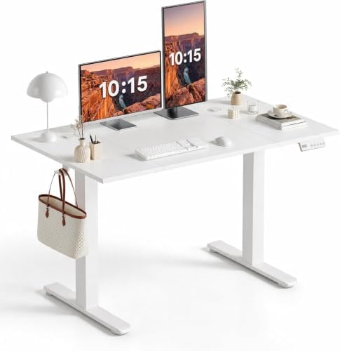 Claiks 48 x 24 Inch Electric Standing Desk White