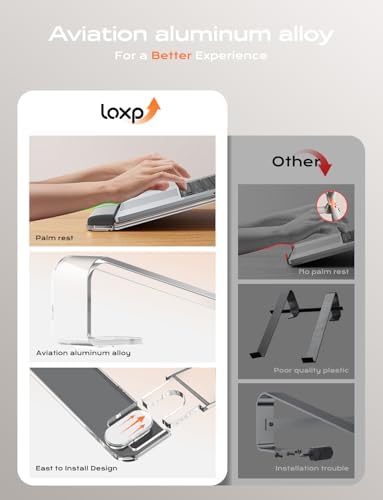 LOXP Acrylic Laptop Stand for Desk, Laptop Stand with Wrist Support