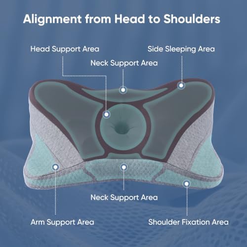 Cervical Neck Pillow, Memory Foam Contour Pillow, Queen
