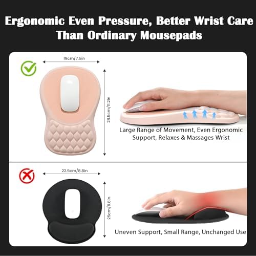 EooCoo Massage Ergonomic Mouse Pad with Dual-Slope Design Wrist Rest