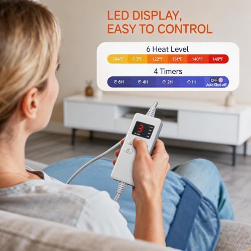 Wearable Heating Pad for Back Neck and Shoulders, Heating Wrap for Pain Relief, Gifts for Mom Grandma Women, Birthday Gifts for Women Men, Gifts for Women, Mothers Day Gifts