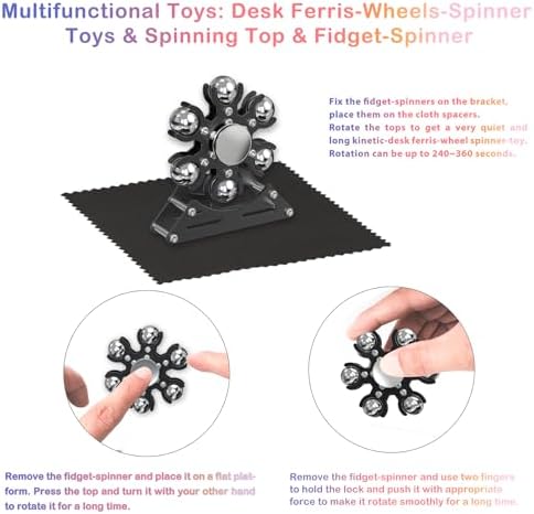 Desk-Fidget-Toys for Ferris-Wheels-Spinner: Metal Kinetic-Spinner 4mins, Cool-Gadgets for Kid Children Teen Adult EDC-Toy, ADHD Tools Cool-Stuff Stress Relief for Office Home School Christmas