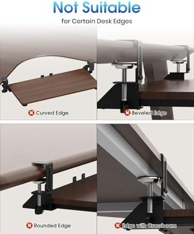Small Keyboard Tray Under Desk, Pull Out Keyboard & Mouse Tray for Typing