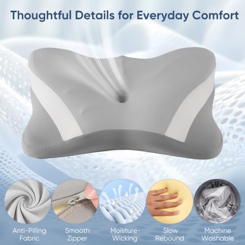 Cervical Neck Pillow, Memory Foam Contour Pillow, Queen