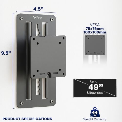 VIVO Black 17-49 in Single Ultrawide Wall Mount, MOUNT-VW49A