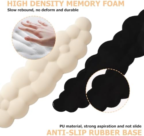 Cloud Wrist Rest Keyboard, Ergonomic Keyboard Wrist Rest Pad Set, Beige