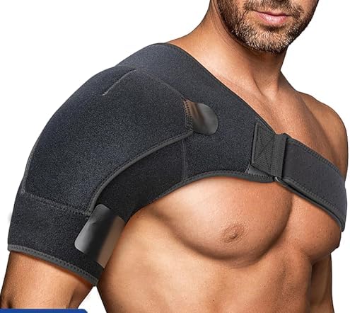 Shoulder Brace, Adjustable Small Size Shoulder Support for Men and Women Spoorts and Relife of Pain (Black) S
