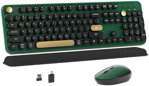 Colorful MPTOG Wireless Computer Keyboard and Mouse Combo (Dark Green)