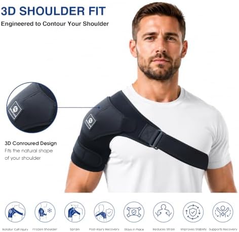 Shoulder Brace for Men & Women, Adjustable Shoulder Support (L)