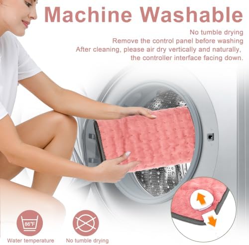 Heating Pad Electric Heat Pad, Hot Heated Pad,Multiple Temp and Timer Settings,Suitable for Shoulders, Neck, arms, Abdomen, Back, Legs, etc (Dusty Rose, 24"X12")