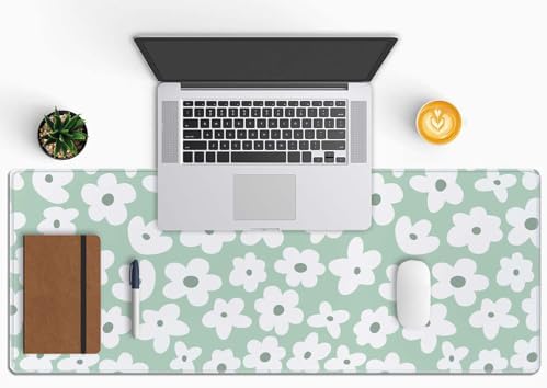 Desk Mat, Large Desk Pad Large Mouse Pad Cute Desk Accessories Home Office Essentials XL Desk Mat Desk Pad Mat for Keyboard Mouse Desk Pads On Top of Desks Computer Cute Groovy Flowers