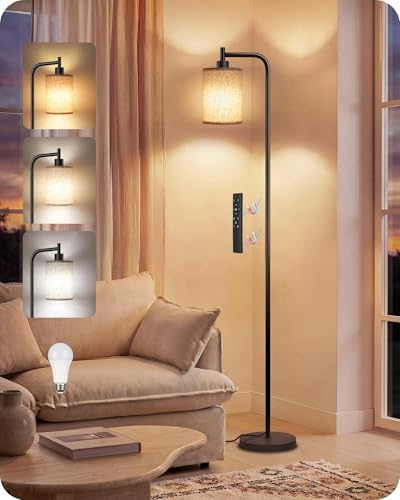 Dimmable Floor Lamp for Living Room with Remote & 10W Bulb
