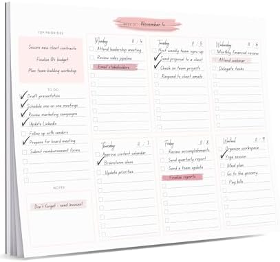 Lamare Weekly Planner Notepad – Premium Undated Weekly To Do List Notepad