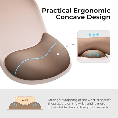 EooCoo Mouse Pad with Gel Wrist Rest, Ergonomic Mousepad Wrist Alignment