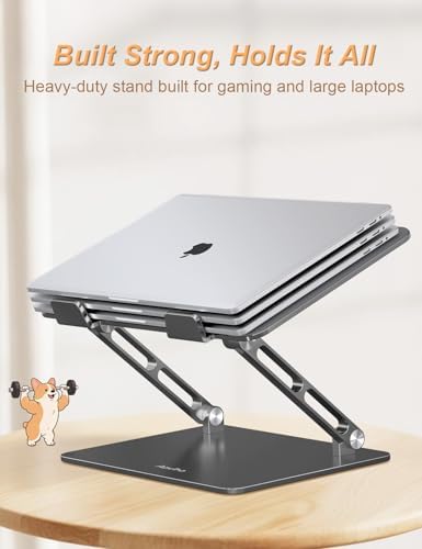 Aoviho Aluminum Laptop Stand for Desk Fit for All 10"-17.3" Laptops, Grey