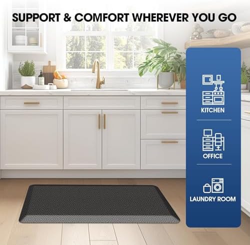 Anti-Fatigue Kitchen Mats for Floor Standing and Comfort Desk Mats 17"x28"