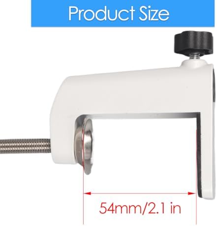Universal C-Clamp Lamp Holder Desk Mount Clamp Base for Swing Arm Lights, DIY Lighting, Monitors, Workbenches (white)