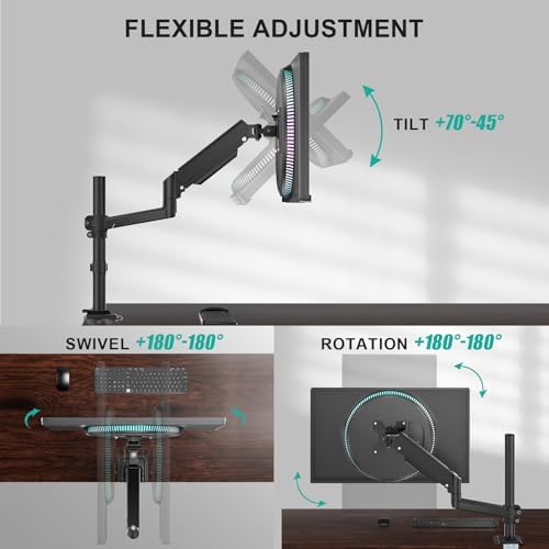 WALI Tall Single Monitor Arm for 13-33 inch Screens, up to 19.8 lbs