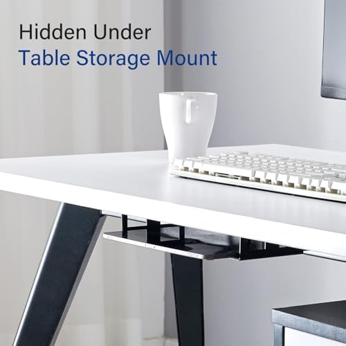 BYMECOST Under Desk Laptop Mount, Metal Under Desk Storage Holder, Black