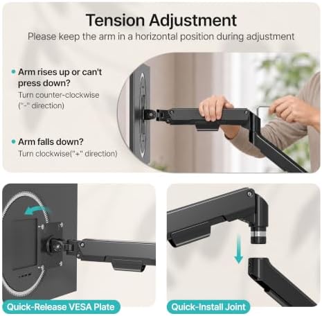 PEGZONE Single Monitor Wall Mount for 17-32"Computer Screens，Up to 19.8 lbs