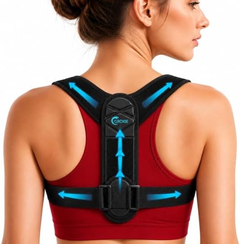 Posture Corrector for Women and Men - Back Brace for Rounded Shoulders & Upper Back Support - Breathable Shoulder Brace for Computer Work&Desk Job,Invisible Under Clothes, Large(Chest Size 33-50")