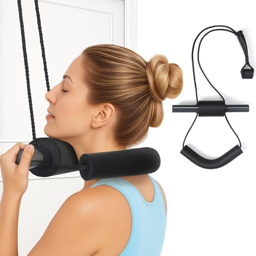 Cervical Neck Traction Device for Home Use, Restore The Natural Curve of The Neck, Neck Stretcher Mochine Over Door for Neck Pain Relief.