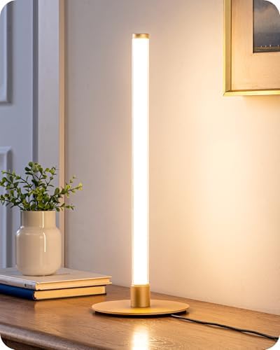 EDISHINE Modern Table Lamp, LED Slim Bedside Lamp with 360° Illumination