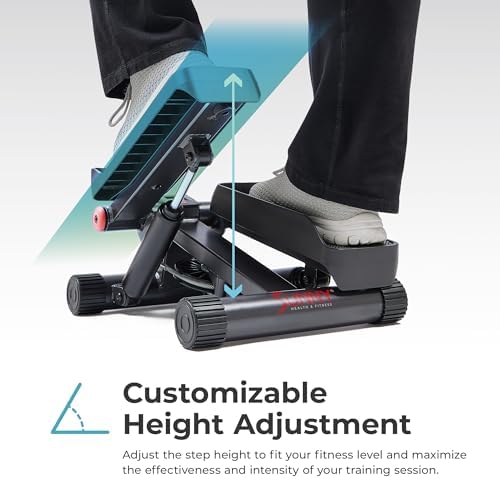 Sunny Health & Fitness Mini Stair Stepper w/Resistance Bands for Home Gym