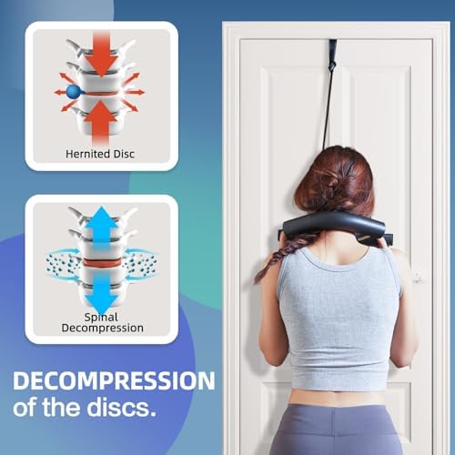 Comness Cervical Neck Traction Device for Home Use, Adjustable Neck Stretcher Strap Over Door for Pain Relief and Spinal Decompression, Restore Natural Curve of The Neck