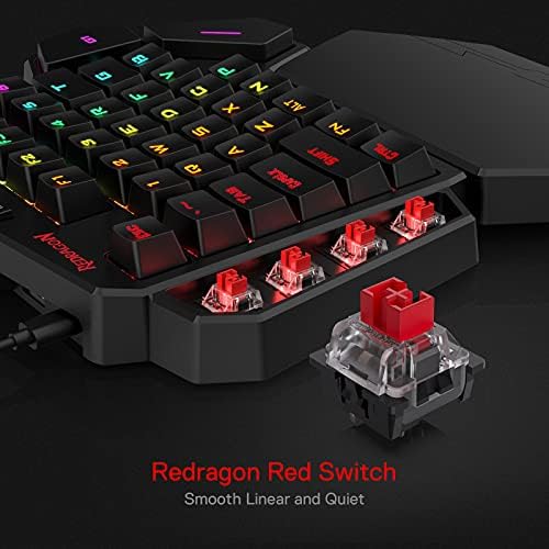 Redragon K585 Wired One-Handed RGB Gaming Keypad, Tactical 42-Key Layout