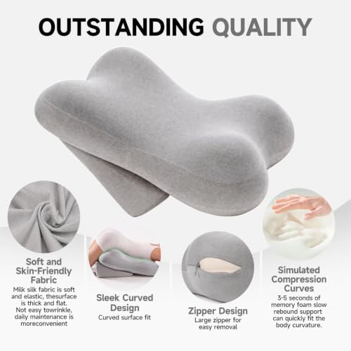 24” Back Pillow with Adjustable Headrest, 2-in-1 Ergonomic Dual-Layer Wedge Backrest for Sitting/Reclining, Lumbar & Neck Support, Bed, Sofa & Floor, Reading, TV, Lounging & Gaming