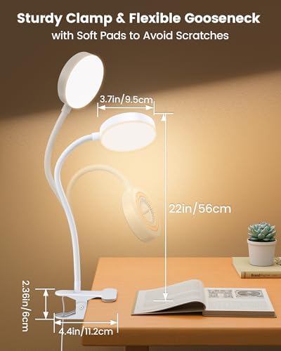 Glocusent 72 LED Desk Lamp for Dorm,Amber Night Light with Remote Control