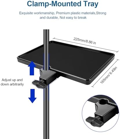 Aokoe Microphone Stand Tray with Crab Clamp Suitable for Music Stand, Mic Stand, Attention Table