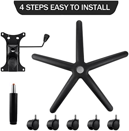 Topdeep 28" Swivel Chair Base Replacement, Office Chair Base, 350 Pounds Heavy Duty Gaming Chair Replacement Base with Bottom Plate Stand Cylinder and Casters