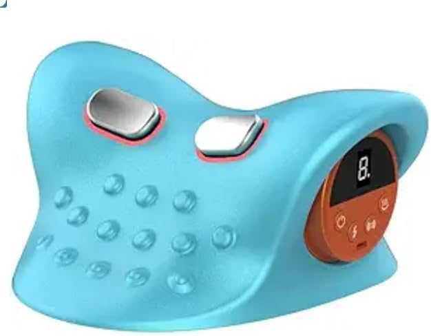 Neck Massager 2026, 3-in-1 Portable Cervical Support Pillow with Heat & Vibration, 6 Adjustable Intensities, Cordless USB-C for Home Office Travel Gift