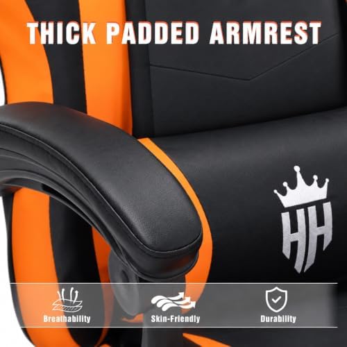 Gaming Chair with Footrest, Computer Chair with Adjustable Headrest