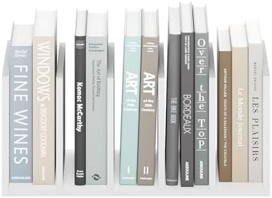Furinno HERMITE Desk File Folder Organizers, 5-Space Vertical Desktop Office Organization Racks, Desk Top Display Book Shelf, for Paper, Office Supplies, Magazine, White