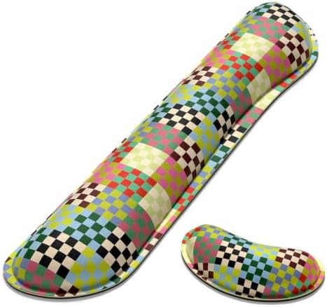 Dapesuom Enlarge Keyboard Wrist Rest, Memory Foam Wrist Cushion for Support, Cute Typing Pain Relief Keyboard Mouse Pad Rests Set with Non-Slip Base for Gaming Laptop Office Computer, VintageMulti