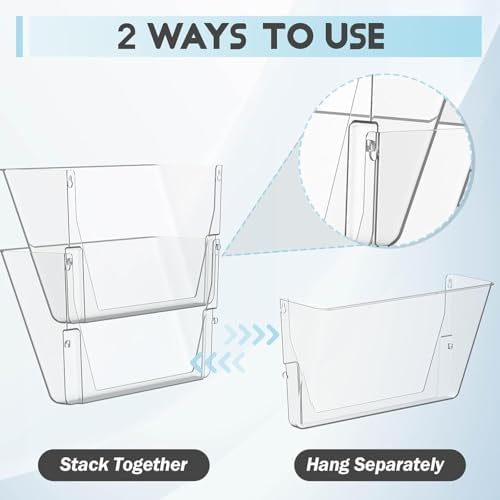 MINDEPOT 1 Pockets Acrylic Wall File Organizer Clear File Holder for Office