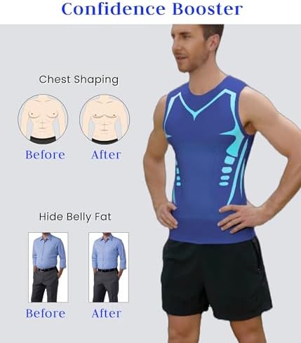 Compression Shirt Men Slimming Body Shaper Vest Crewneck Workout Tank Top