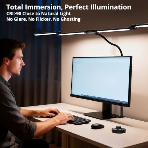 Desk Lamp, 24W Flexible Gooseneck Table Lamp with a Timing Function