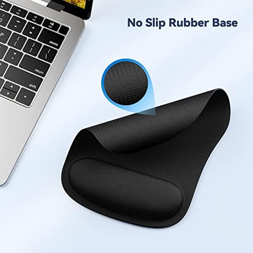 TECKNET Ergonomic Mouse Pad with Wrist Support Black