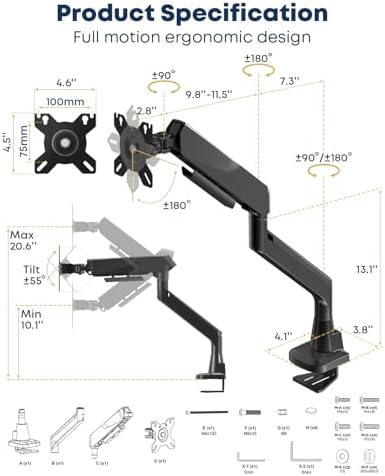 Ultrawide Monitor Arm fits 17-49 Inch Heavy Duty Flat/Curved Monitor
